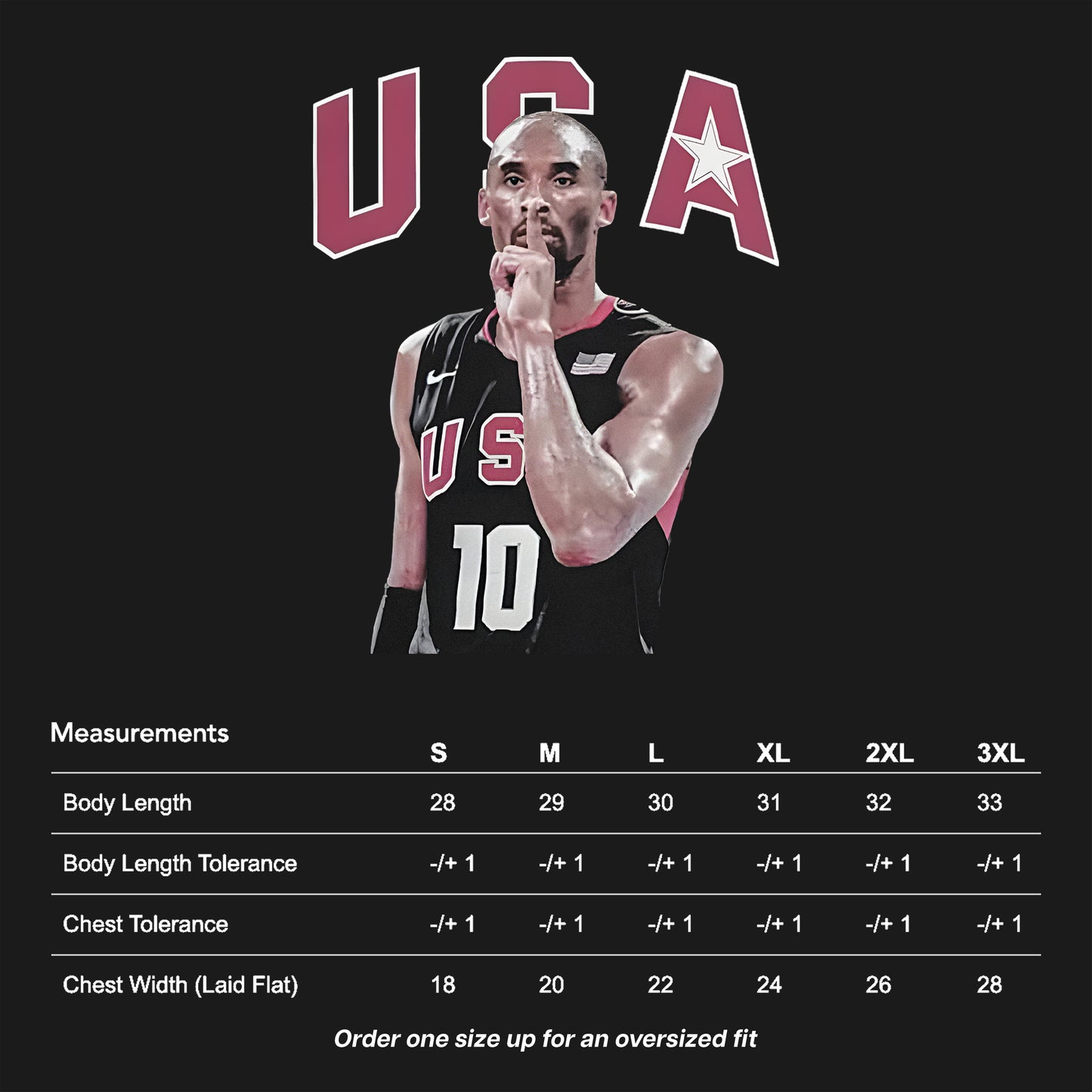 Kobe Bryant Shhh USA Graphic T-Shirt