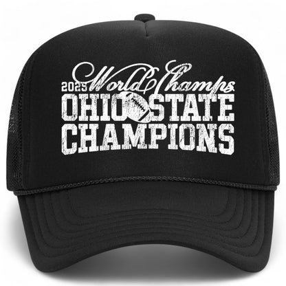 Ohio State Football 2025 Champions Text Trucker Hat