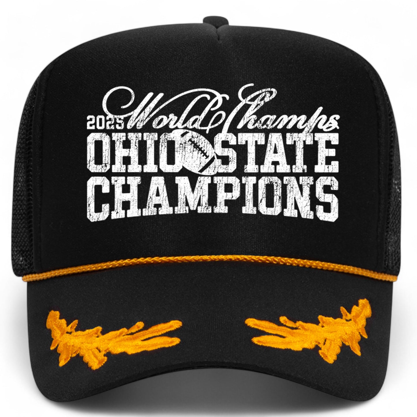 Ohio State Football 2025 Champions Text Trucker Hat