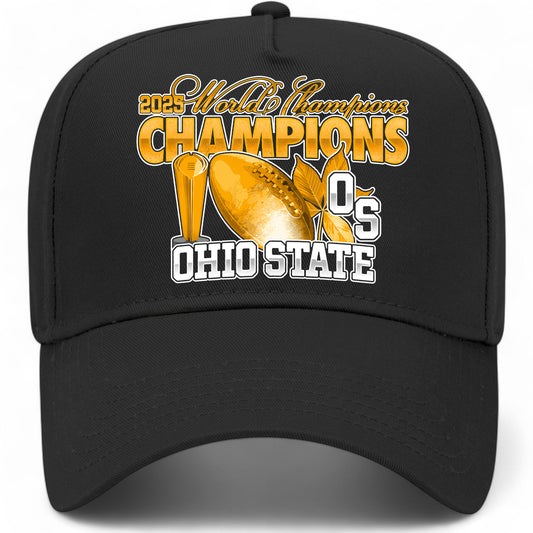 Ohio State Football 2025 Champions Vintage Gold Trucker Hat